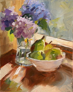Day 21, Hydrangeas and Pears