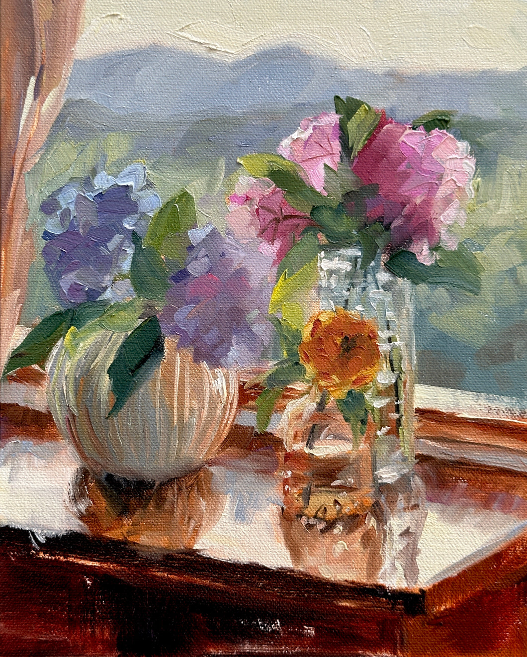 Day 24, Hydrangeas and a Mountain View