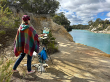 Load image into Gallery viewer, Little Blue Lake (Roughly A5 Oil on Paper)