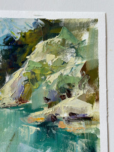 Little Blue Lake (Roughly A5 Oil on Paper)