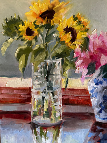 Day 28, Sunflowers and Peonies