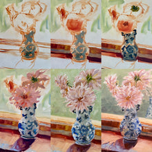 Load image into Gallery viewer, Afternoon Dahlia in Blue and White Vase